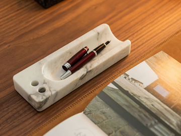 HALF PIPE ARABESCATO - Arabescato marble pen holder by Maami Home - view 2